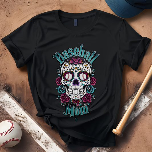 Old Skool Skull Baseball Mom