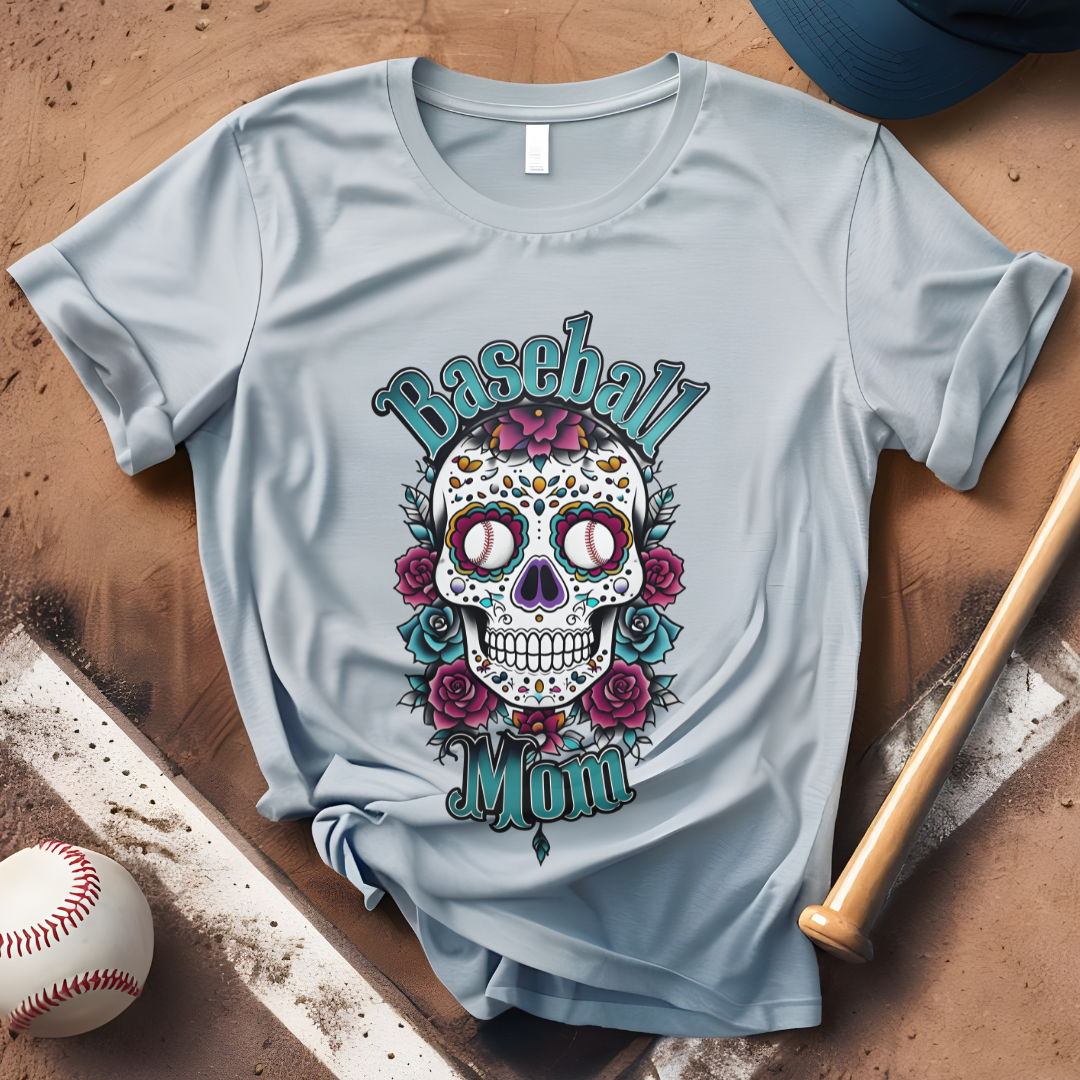 Old Skool Skull Baseball Mom