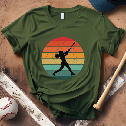 Sunset Baseball Girl