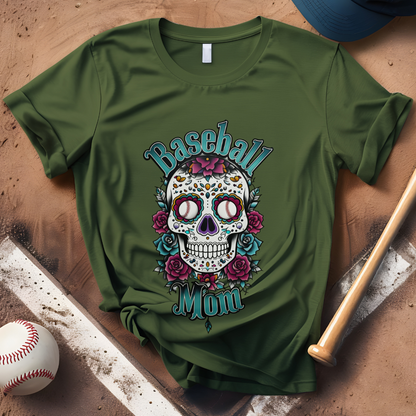 Old Skool Skull Baseball Mom