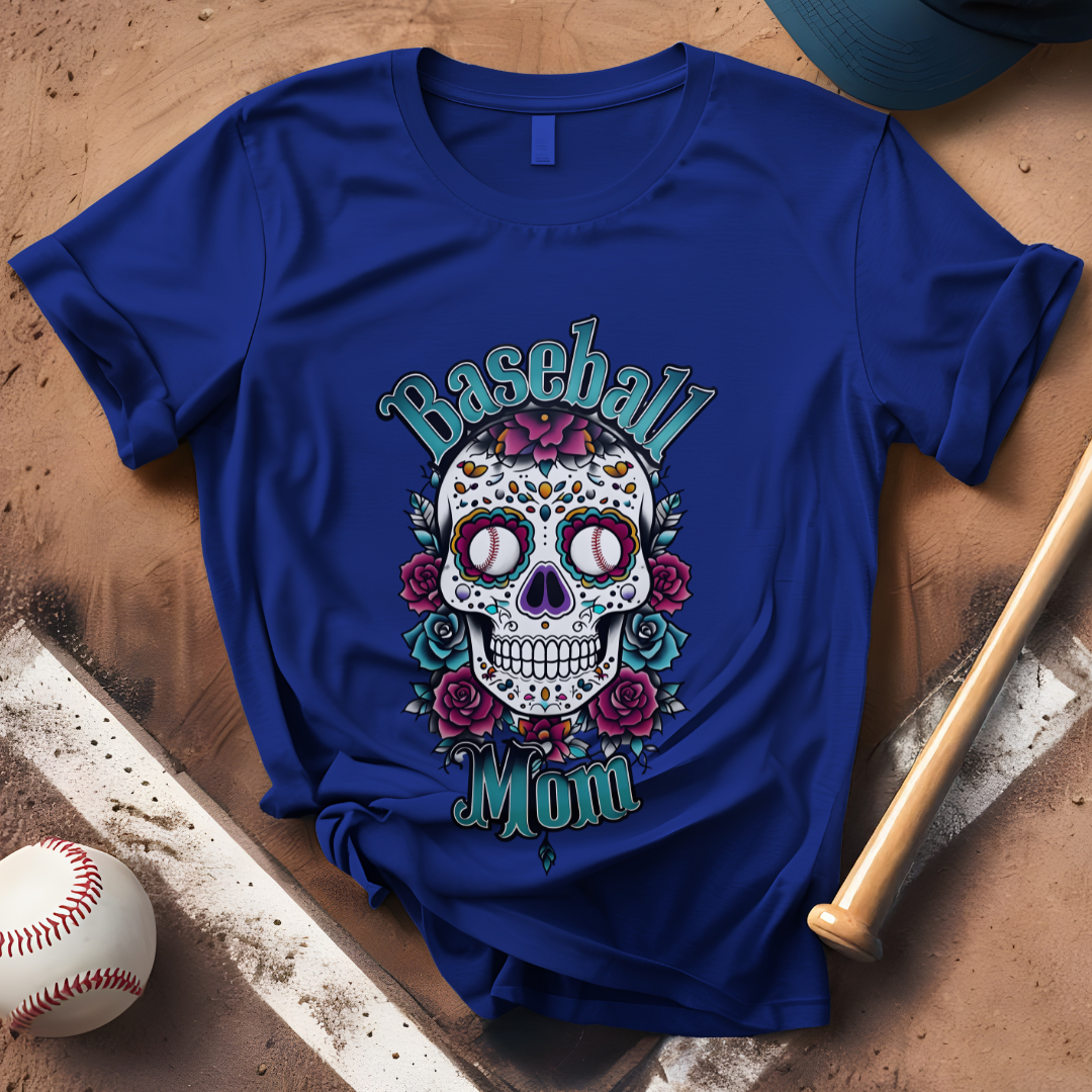 Old Skool Skull Baseball Mom