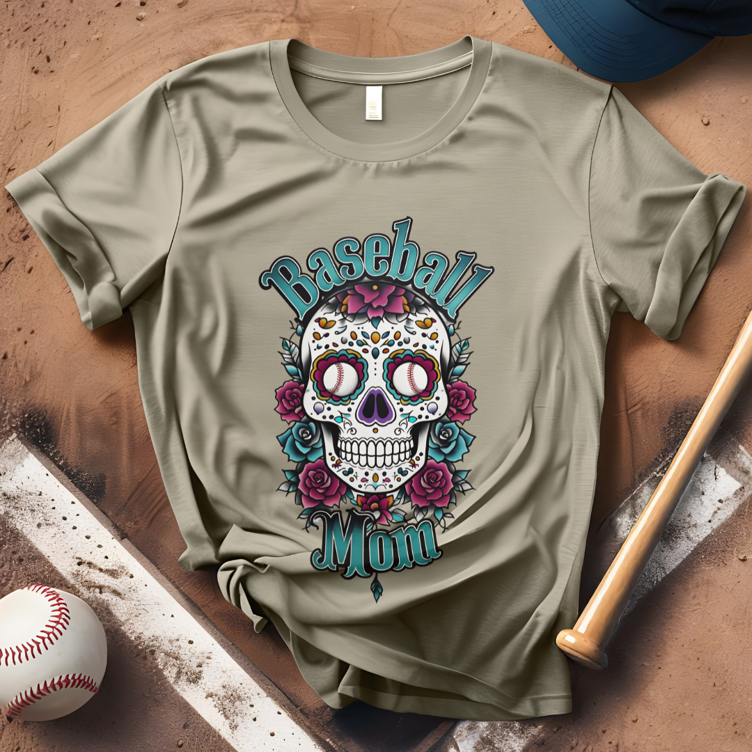 Old Skool Skull Baseball Mom